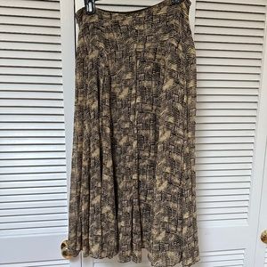 Anne Klein New York 100% Silk Skirt Fully Lined Abstract Print Size 8